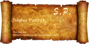 Sághy Patrik névjegykártya